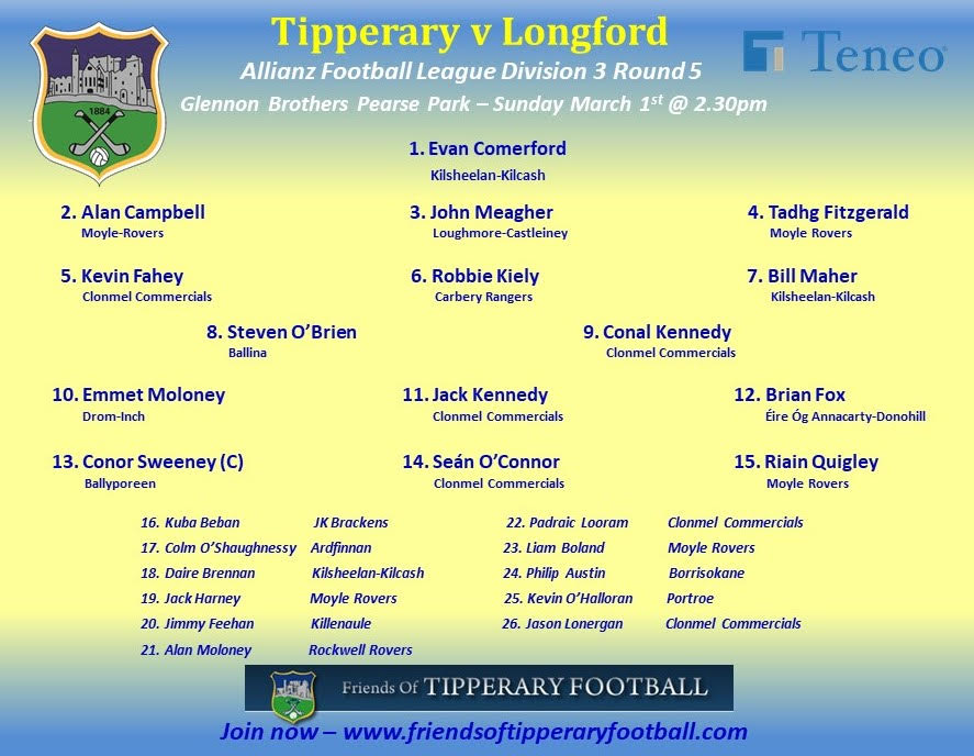 National Hurling & Football League fixtures confirmed for Tipperary - Tipp  FM